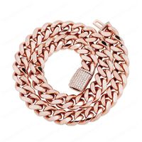 Wholesale 3 Gold Colors for Options mm inch CZ Lock Cuban Chain Necklace for Men Women Hot Trendy Jewelry