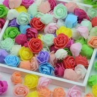 Wholesale pe simulation cm foam flower oam artificial flower heads DIY bear accessories rose flower head wedding fake wreath