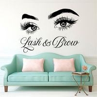 Wholesale Lash Brow Wall Decal Eyelash Extension Beauty Salon Decoration Make Up Room Wall Stickers Art Cosmetic Art Poster LL300
