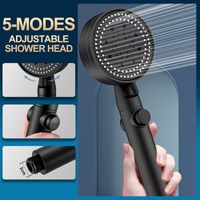 Wholesale Head Saving Black Mode Adjustable High Pressure One key Stop Water Massage Eco Shower Bathroom Accessories