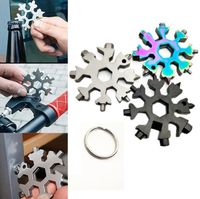Wholesale 18 in camp key ring pocket tool multifunction hike keyring multipurposer survive outdoor Openers snowflake multi spanne hex wrench DHL