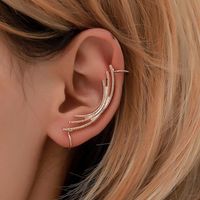 Wholesale Stud Style Europe And America Ear Simple Metal Cuff Fashion Punk Men s Arc Clip on Street Snap Cool Men Women