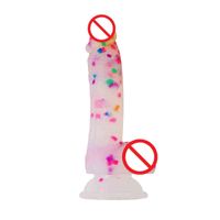 Wholesale NXY dildos Adult Sex Toys Artificial Realistic Penis Dildo Colored particles Jelly silicone dildo for Woman