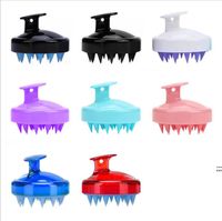 Wholesale Beautiful and practical soft silicone shampoo brush massage shampoo brush clean the scalp household bath comb hairdressing tool RRB13669