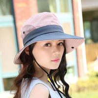 Wholesale Cloches XdanqinX Women s Summer Breathable Sun Hat Foldable Couple Bucket Hats Wind Rope Fixed Adjustable Size Beach Caps Fishing
