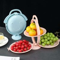 Wholesale Smile Foldable ply Fruit Plate Snack Plate Candy Box Fruit Tray Save Space Rotating Bowl Table Nut Dish Storage For Party Utensils Rack