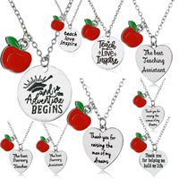 Wholesale Pendant Necklaces Chic Love Heart Chain Necklace For Teaching Assistant Nursery Teacher Jewelry Gifts Thank You Teachers