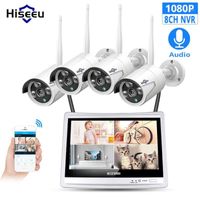 Wholesale Hiseeu CH P Wireless NVR Kits LCD display HD outdoor security MP IP Camera video surveillance wifi cctv camera system1