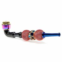 Wholesale glass water pipe Detachable Smoking Pipes Portable Cigarette zinc alloy Filter Decoration with bite holder f