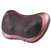 Wholesale Electric Massagers Roller Massage Pillow For Neck Chair Infrared Heating Kneading Shoulder Car Shiatsu And Relaxation Eu Plug1