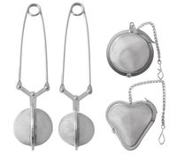 Wholesale Stainless Steel Strainers Spoon Tea Mesh Ball Jet Filter Belt Chain Heart shaped Colanders Soup Condiment Discount