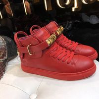 Wholesale 2020 Prova Perfetto Hand made Men Sneakers Genuine Leather Boots Metal Lock Flat High top Popular Lace up Comfort Casual Shoes
