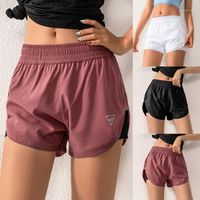 Wholesale Running Shorts Women Back Zipper Pocket Mesh Breathable Ladie Short Solid Seamless Workout Yoga Gym Sportswear1
