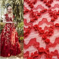 Wholesale Ribbon Handwork Fully Beaded Floral D Flowers Wedding Evening Tulle Fabric African Party Dress High Quality