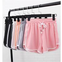Wholesale Running Shorts Sport Women Summer Black Pink Anti Emptied Loose Casual Lady Elastic Waist Beach Colors1