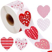 Wholesale Gift Wrap roll Heart Shaped Valentine Sticker Birthday Party Wedding Decoration Label Stickers Package Box Collection Label