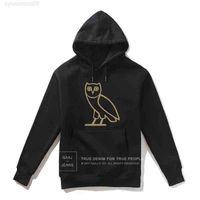 Wholesale Drake Ovo Gilded Owl Sweater Men s and Women s Hip Hop Rap Fleece Couple Pullover Hoodie Enlarged x