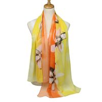 Wholesale Scarves Summer Woman Scarf Long Arab Hijab Print Silk Chiffon For Women Fashion Shawls Ladies Flower