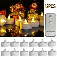 Wholesale 12PCS Flameless LED Votive Candles Battery Operated with Remote Control Flickering Tea Light T200601