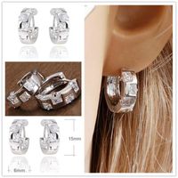 Wholesale Charm INALIS Trendy Hoop Earrings For Women Birthday s Gift Setting With MM Square Grade Cubic Zirconia Crystals Earring I0120