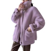 Wholesale Women s Fur Faux Women Autumn Winter Lamb Sheepskin Coat Genuine Granular Sheep Shearing Jacket Female Casual Warm Outerwear