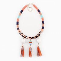 Wholesale Pendant Necklaces Design Chunky Colorful Bead Braided Big Tassel Long Chain Necklace For Women1