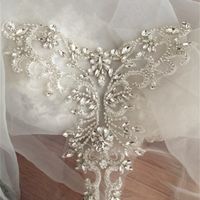 Wholesale Silver Rose Gold Delicate rhinestone applique collar beaded diamante applique wedding sash bridal belt applique Y200424