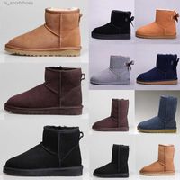 Wholesale 2021 new arrival shoes women snow boots fashion winter boot classic mini ankle short ladies girls women s booties grey chestnut navy blue S
