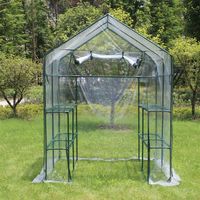 Wholesale Outdoor quot W x quot D x quot H Green House Walk in Plant Gardening Greenhouse With Tiers Shelves US stock a28 a25