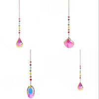 Wholesale Colour Crystal Handmade Ornament Jewelry Rhinestone Gourd Scallop Pattern Pendants Chain Hanging Curtain DIY New Arrival sn J2