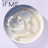 Wholesale Pendant Necklaces Fashion Simulated Pearl Necklace Set For Women Pendants Wedding Accessories Vintage Jewelry Gift