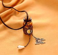 Wholesale Necklaces Pendants Long retro Necklaces Wooden cork carved wishing bottle necklace
