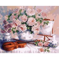 Wholesale Paintings Violin Diy Oil Painting By Numbers Kits Grape Picture Flowers Acrylic For Home Decoration Handpainted Unique Gift