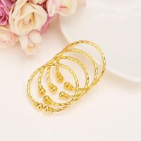 Wholesale Bangle Dubai Gold Stamp Baby SMALL Child Bracelet For Kids African Children Bairn Jewelry Mideast Arab Cute Gift1