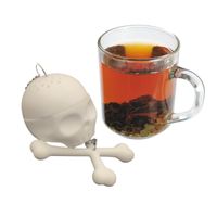 skull tea infuser 2022 - Overlying Skull Silicone Tea Infuser Loose Leaf Cute Strainer FDA LFGB Standard Creative Filter Kitchen Gadget