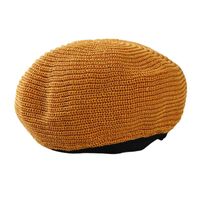 Wholesale Berets Spring Summer Women Knit Ladies Solid Flat Cap Fashion Crochet French Caps Stars Painter Hat