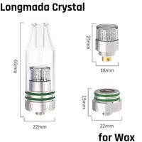 Wholesale Authentic Longmada Crystal Wax Tank mm Diameter Quatz Chamber Wickless Glass Atomizer W Suport ohm Concentrate Vaporizer