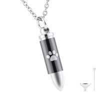 Wholesale Dog Paw Pet Cremation Urn Necklace in Stainless Steel Pet Urn Necklace Dog Cat Paw Print Necklace for Ashes Loss of Dog Gift