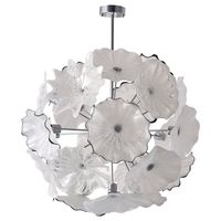 Wholesale American Blown Glass Chandelier Lighting Led Plate Light Diameter Inches White Glass Flower Lamp for Living Room Home Decoration