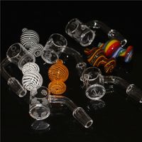 Wholesale New Quartz Banger with Carb Cap and terp pearls mm mm mm Male Female Thick banger Domeless nail for Dab Rig Bong