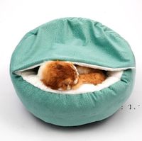 Wholesale Cave Ultrasoft Plush Cat Bed with Hood Round Burrowing Comfortable Self Warming Cozy Sleeping Cat Bed with Waterproof and Antislip HWD12812