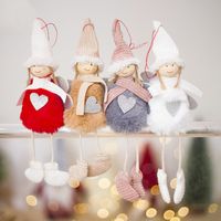 Wholesale Christmas Angel Plush Doll Girl Ski Pendant Christmas Tree Decoration For Home Xmas Party Kids Toys Bedroom Decoration For Free DHL w