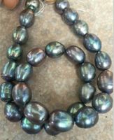 Wholesale stnning mm mm tahitian baroque black green grey pearl Loose beads quot