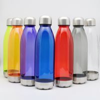 Wholesale 750ml Sport Water Bottles Cola Bottle Shape Tritan Non Toxic Plastic Reusable Flask with Stainless Steel Leak Proof Twist Off Ca G2