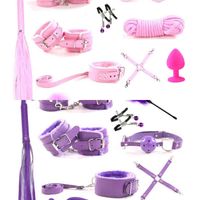 Wholesale NXY SM Bondage Sex Handcuffs Collar Whip Gag Nipple Clamps BDSM Rope Erotic Adult Toys For Woman Couples Anal Butt Plug Tail