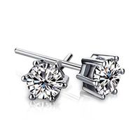 Wholesale Noble Sterling silver Shining Diamond Crown Stud earrings Sweden Jewelry beautiful wedding engagement gift days fast delivery E6