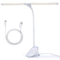 Wholesale Table Lamps LED Desk Lamp With Clamp Flexible Gooseneck Arm Drafting Clamp Lamps Lighting Modes Stepless Dimming Double Head