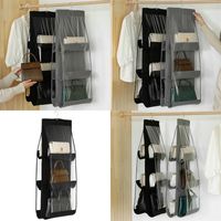 Wholesale Two Sided Storage Bag Organizer With Hook High Capacity Fashion Hanging Fabric New Art Dustproof Transparent Bags Wall Mounted af F2