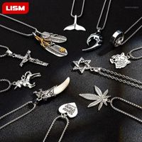 Wholesale Chains Stainless Steel Male Pendant Necklaces Punk Fashion Brave Men Wolf Tooth Spike Necklace For Men1