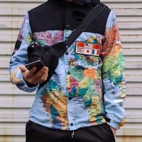 Wholesale Fashion Designer Hoodie Mens Jacket Clothing Detachable hat Military Map Reflective Jackets Hooded Black Mens Hoodies Noctilucent Size M XXL
